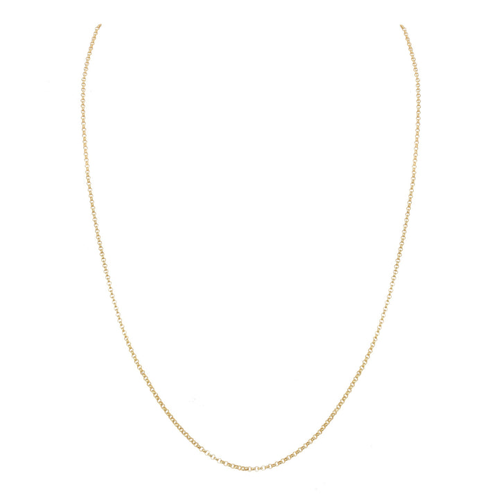 Gold necklace on a white background