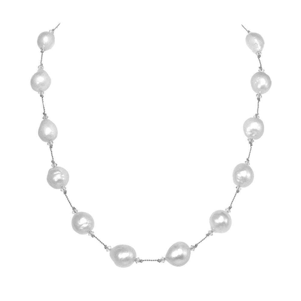 Pearl necklace on a white background