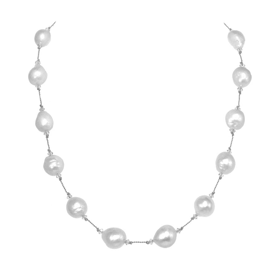 Pearl necklace on a white background