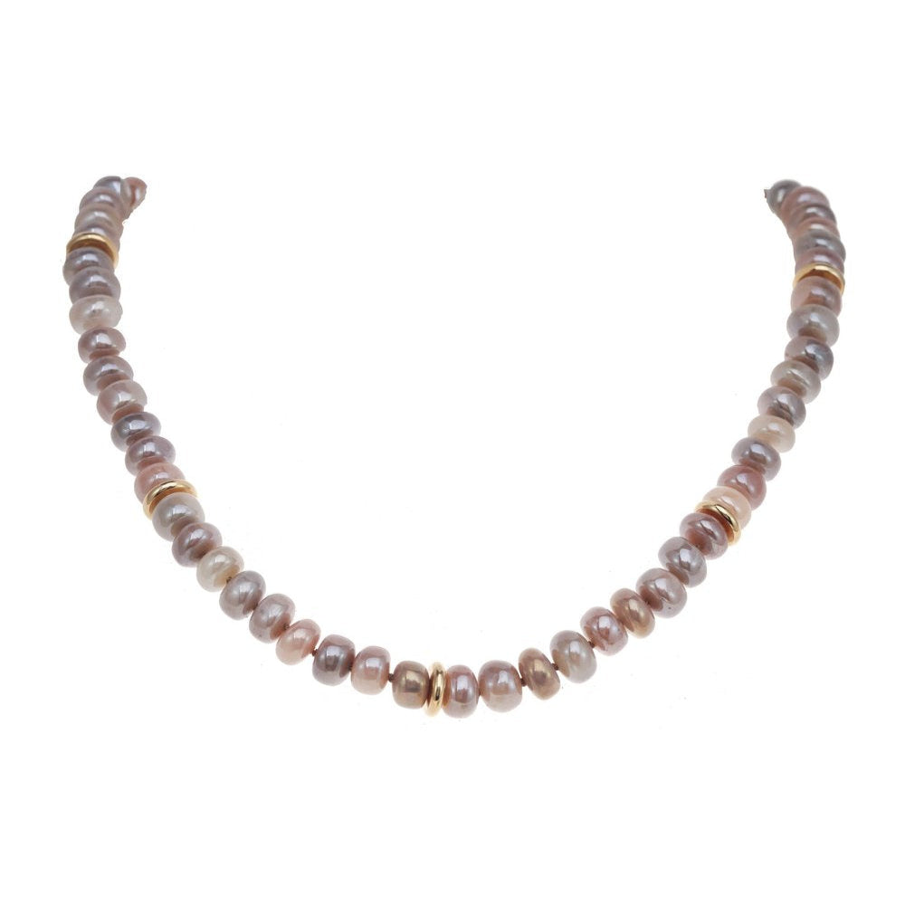 Pearl necklace on a white background