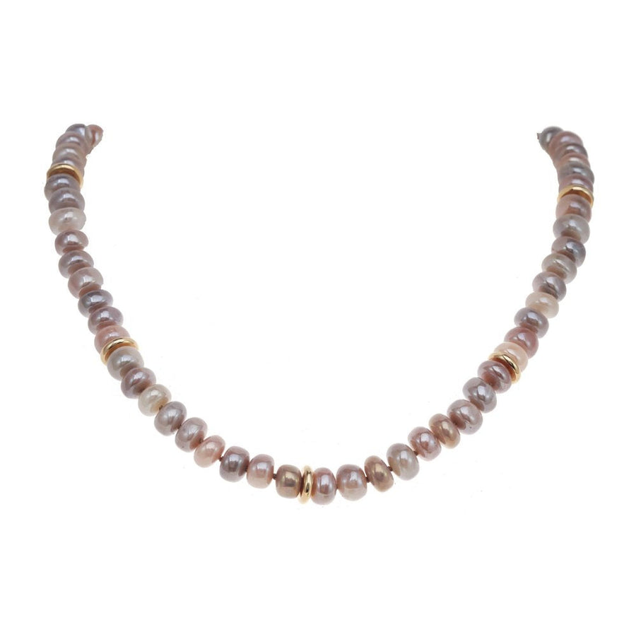 Pearl necklace on a white background