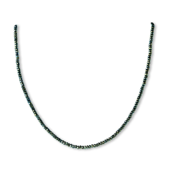 Necklace with small beads on a white background